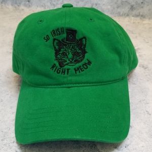 Irish right Meow cat green baseball cap